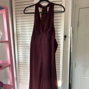 Banana Republic Burgundy Halter Maxi Dress
